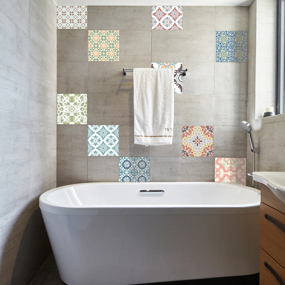 Декор на плитку в ванной наклейки