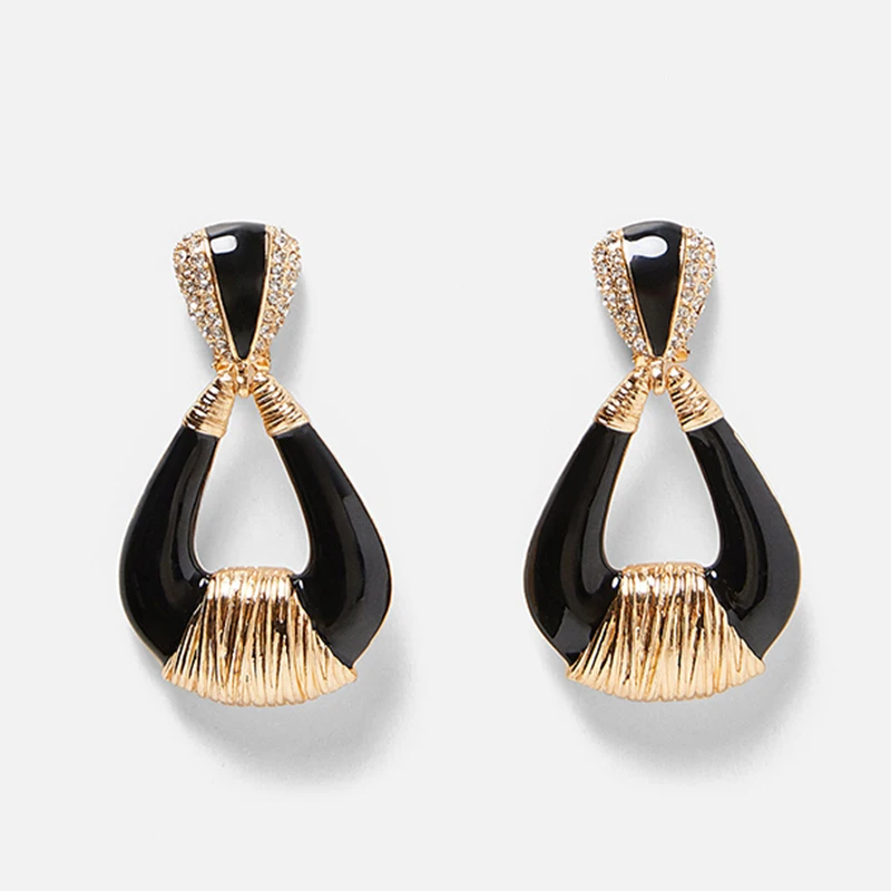Женские серьги с кристаллами Vedawas ZA Oorbellen Pendientes, модные женские аксессуары для ушей, ювелирные изделия,, xg2541 - Окраска металла: Black
