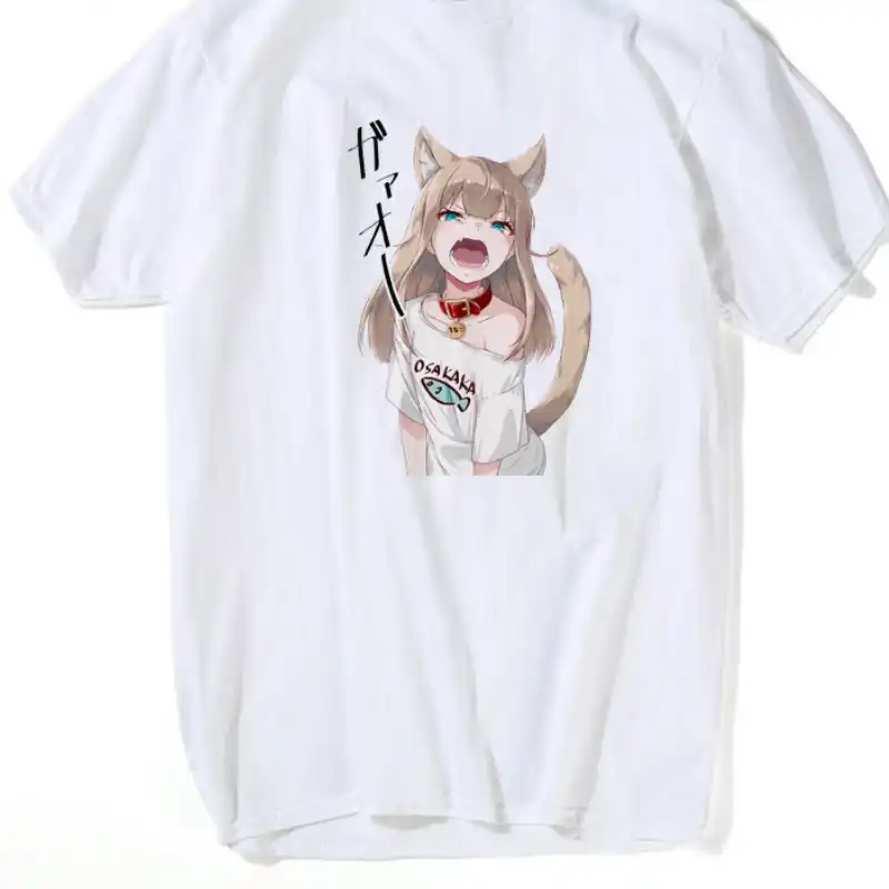 Ahegao Impression T Shirt Hommes Femmes Harajuku Visage
