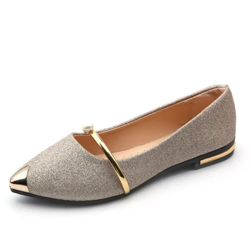 

AIKE Asia star with the same women's shoes adolescent studentsmetal pointedwild casual shoesflat shoes, shallow mouth peas shoes