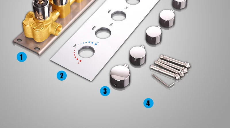 Bathroom Shower Valve Large Water Flow Solid  Shower Accessories 5 ways Chrome Brass Panel Diverter Faucet Tap Shower Controller (23)