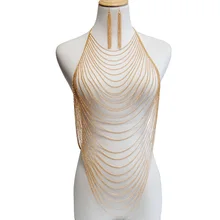 Unuhle Luxury Body Chain Women Shiny Sexy Body Belly Gold Silver Tassel Chain Body Chain Bra Harness Earrings Waist Jewelry Gift Unuhle Luxury Body Chain Women Shiny Sexy Body Belly Gold Silver Tassel Chain Body Chain Bra Harness Earrings Waist Jewelry Gift