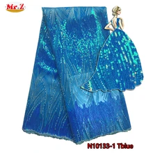 M. Z Sequin Tissu Africain de Lacet 2017 Nigérian Dentelle Tissus Africain Français Dentelle Tissu de Haute Qualité Brodé Tulle Dentelle tissu