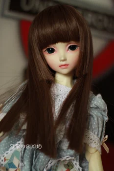 

1/3 1/4 1/6 Bjd Wig High Temperature Wire Dark Coffee Colors Straight Beautiful Wig For BJD Hair Wig