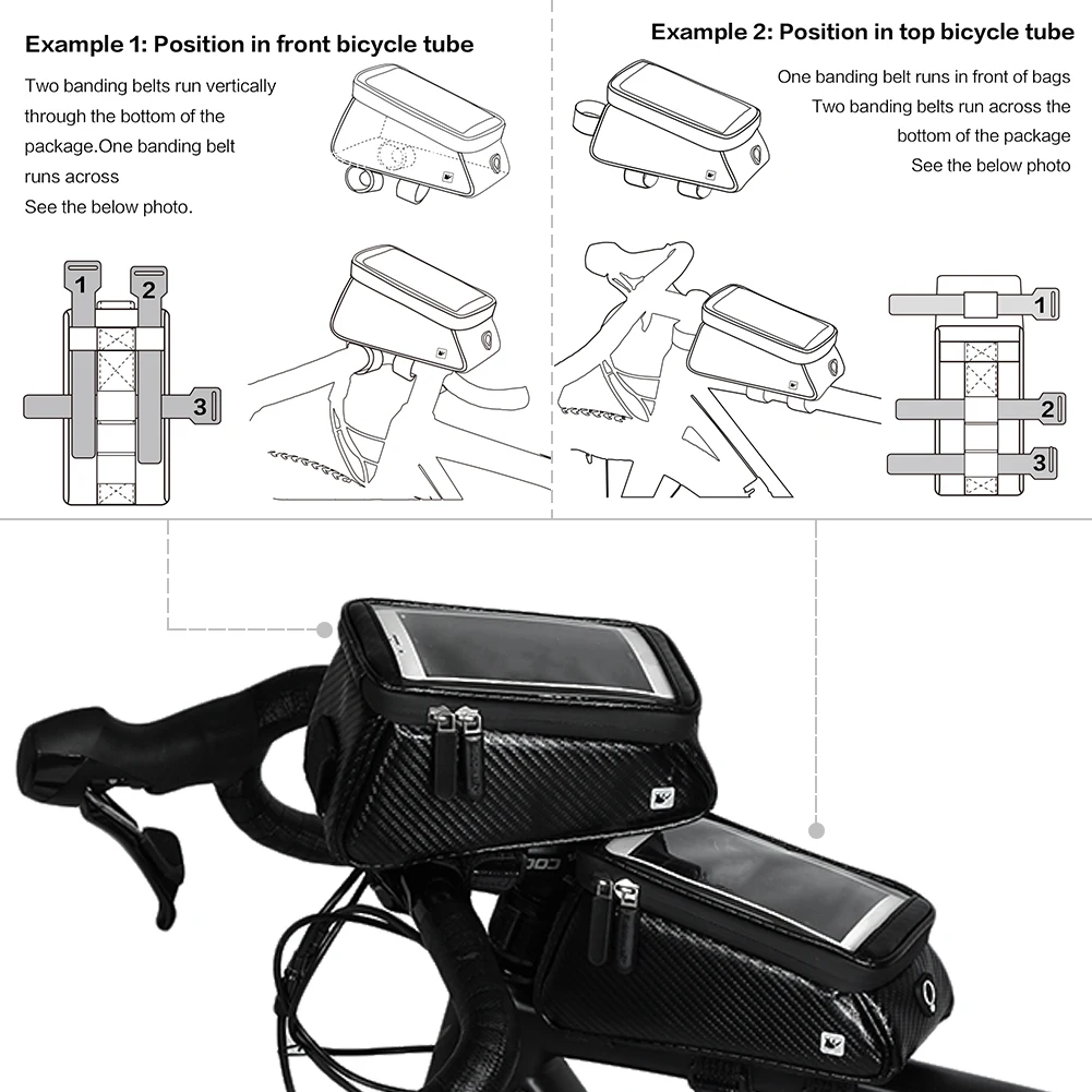Perfect Mountain Bike Front Tube Bag Front Beam Mobile Phone Touch Screen Bag Waterproof Multi-function Bicycle Handle Bag 6 Perfect Mountain Bike Front Tube Bag Front Beam Mobile Phone Touch Screen Bag Waterproof Multi-function Bicycle Handle Bag 6