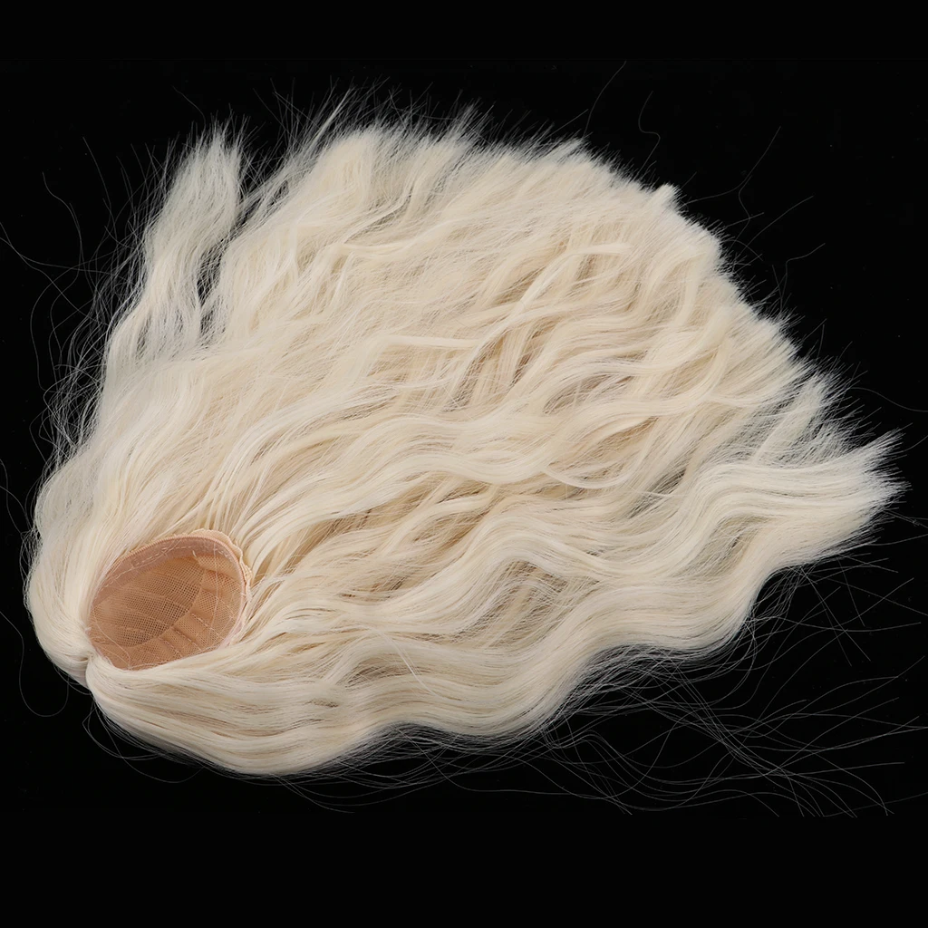 1/4 BJD Long Loose Wave Wig Hairpiece for Dollfie MSD DZ Dolls Clothes Decor Kits Light Gold