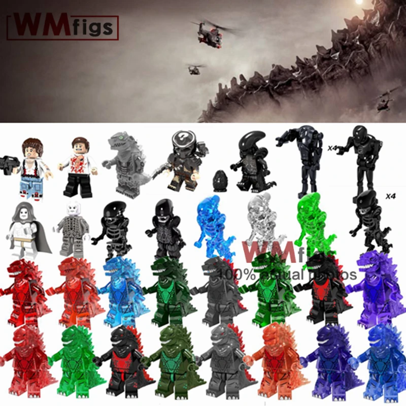 

Single Halloween Crystal Cyclops Skeleton Monster Alien Predator Kit Building Blocks Bricks Gift Toys Children
