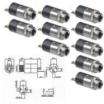 

Mayitr 10pcs Professional 3.5mm Mini Stereo Panel Mounts Female Headphone Jack Plug Stereo Audio Panel Mount Connector