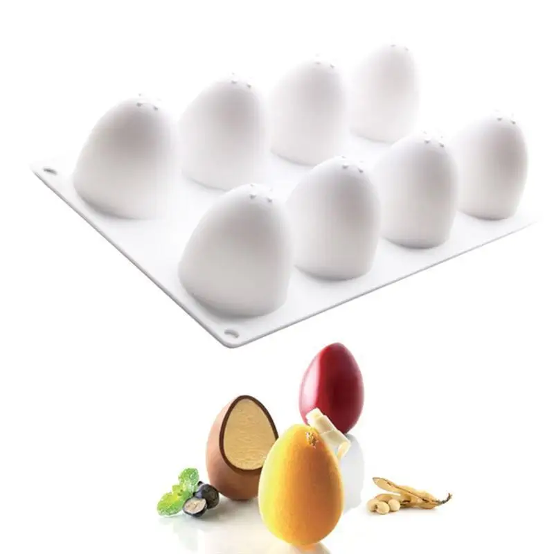 8 решеток форма яйца формы торта силиконовые формы для выпечки для шифона мусс тортов шоколадные конфеты