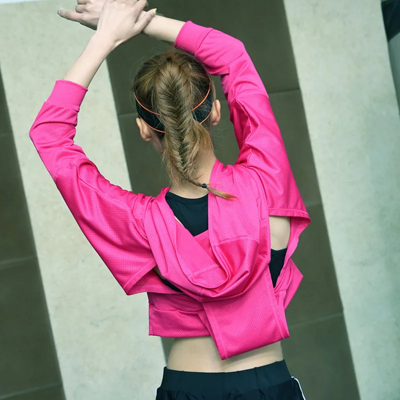 Women Hooded Running Shirts Jersey Breathable Sportswear Fitness Yoga