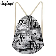 Детская сумка на шнурке, известный бренд, 3D, с газетным принтом, на заказ, портативная Мужская обувь с карманами, сумка, Женская дорожная сумка, качественная жизнь