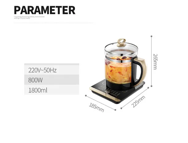 Здоровья горшок назначения время отвара кипения чай горшок сахар воды десерт Пароварка для яиц стеклянный Электрический чайник