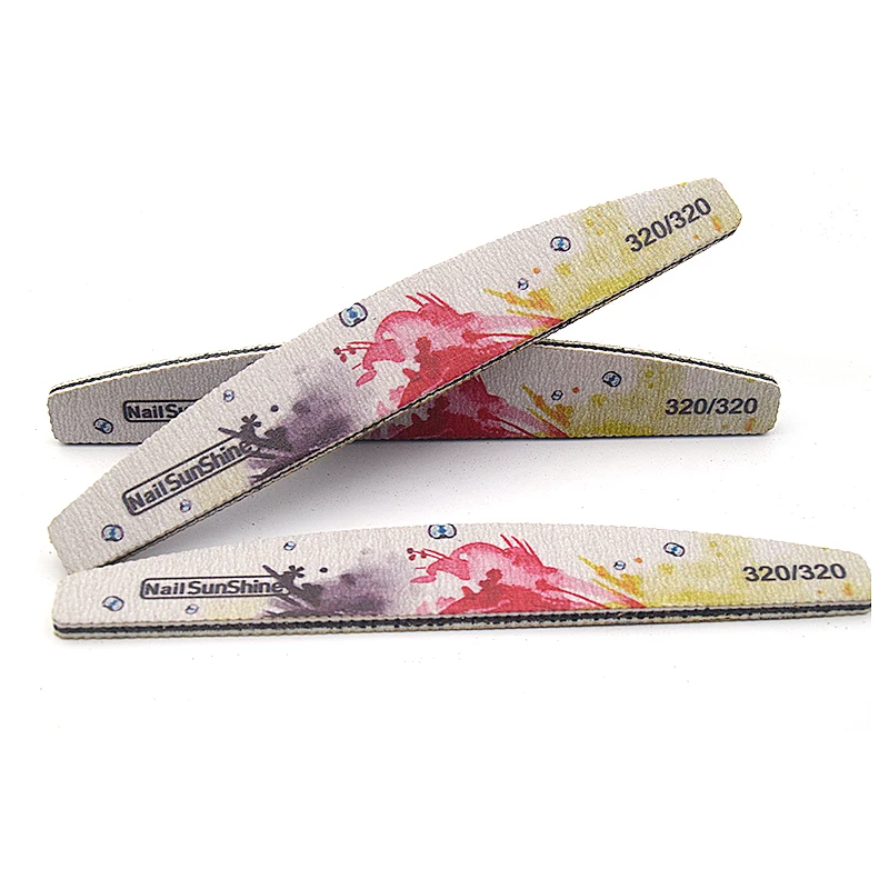 

10 Pieces Nail Files Lime 320/320 Double Side Sanding Manicure Buffer Block Set Nail Art Files For UV Gel Polish Tool Gary Color