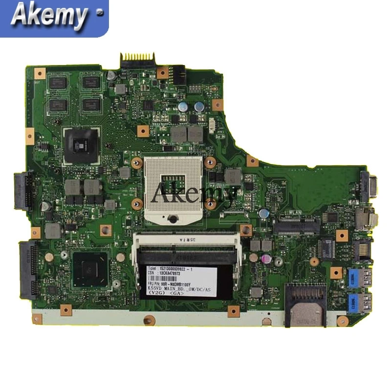 Akemy K55VD محمول اللوحة الأم ل ASUS K55VD K55A A55VD F55VD K55V K55 اختبار اللوحة الأصلية دعم ل I3 I5 وحدة المعالجة المركزية
