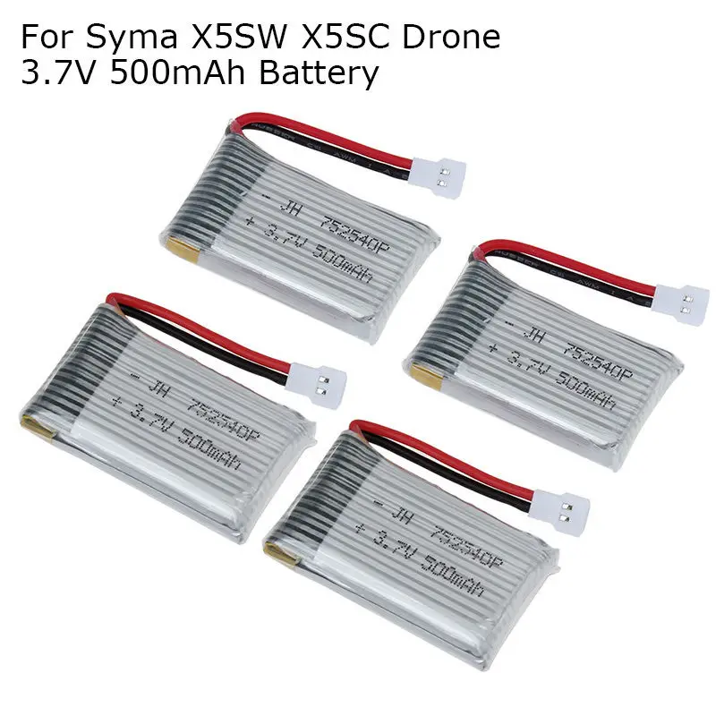 Blueskysea 3 7 V 25C 500mAh Li-Po батарея 4 шт для Syma X5SC X5SW X5C-1 X5SC-1 RC Квадрокоптер | Игрушки и хобби