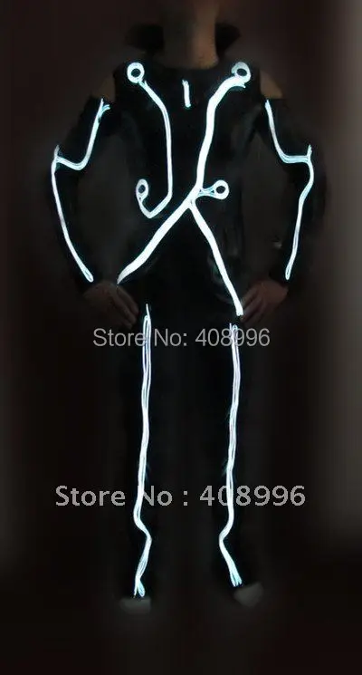 Best Price Illuminated costumes TRON Fighter suit for stage performance and club, bar, B-Box,COSPLAY,Quorra's costumes