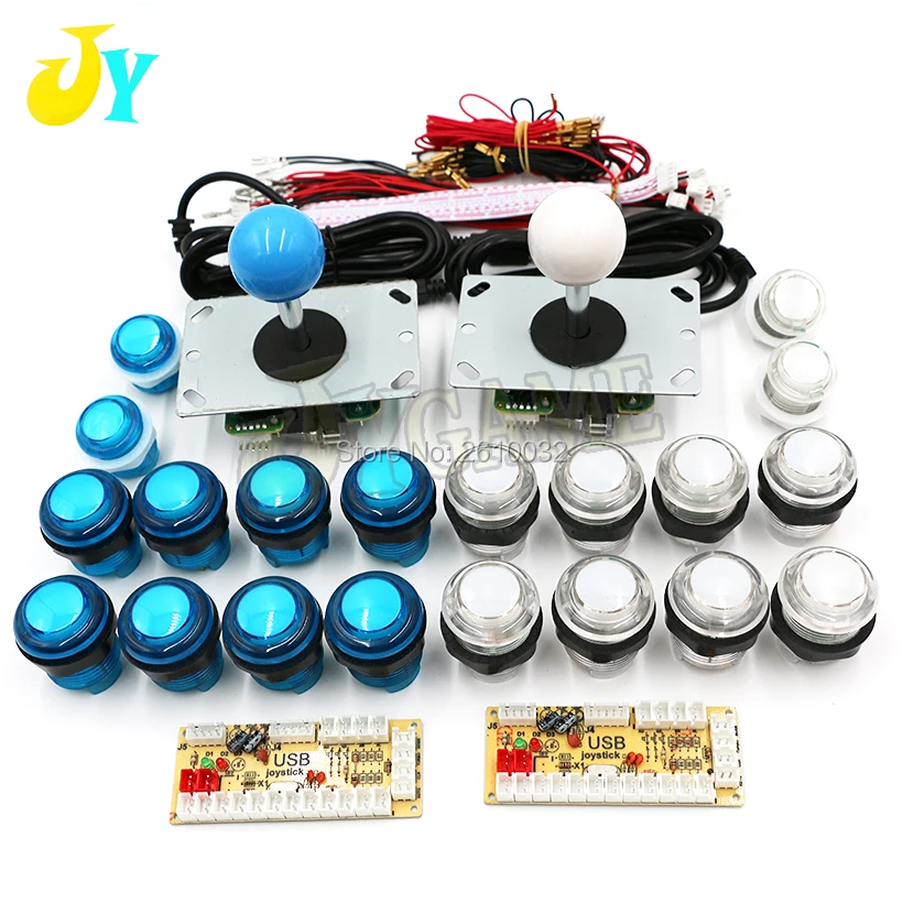 

MAME Arcade DIY LED Kit with Zero Delay USB Encoder To PC Arcade Games 8 Way Joystick 5V LED Illuminated Push Buttons