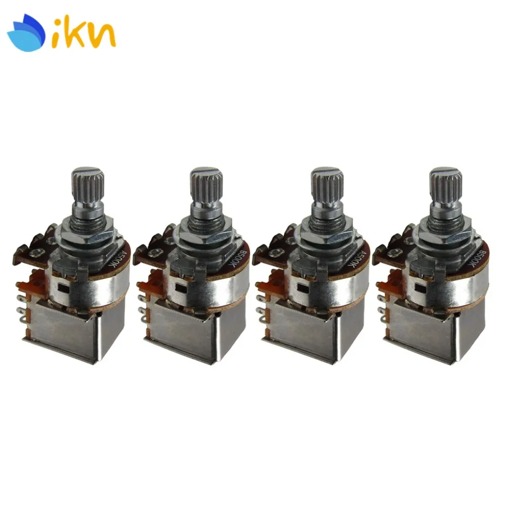 New 4pcs Electric Bass Guitar Potentiometer Pots Push Pull A500K+B500K