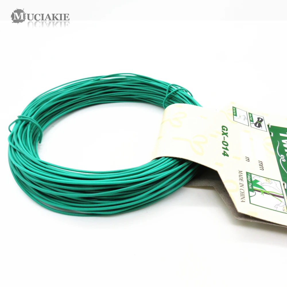 Plant Ties Bonsai Wires 12M/15M Garden Wire Heavy Duty Green Coated Plant Twist Tie for Bonsai Holding Branch