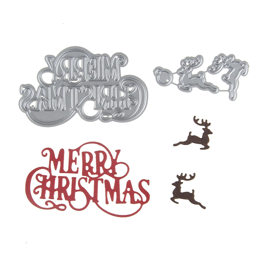 Hemere Merry Christmas Deers металлические режущие штампы трафареты рамка для скрапбукинга