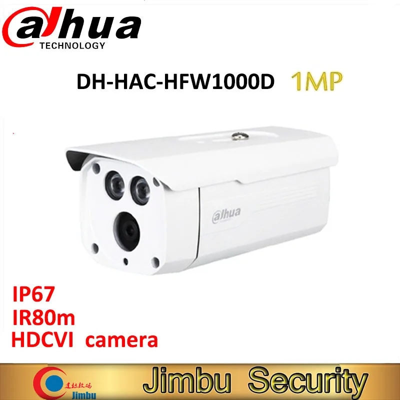 Оригинал Dahua 1MP 720 P Водонепроницаемый HDCVI Камера ИК-Пуля Камера HAC-HFW1000D ИК 80 м M12