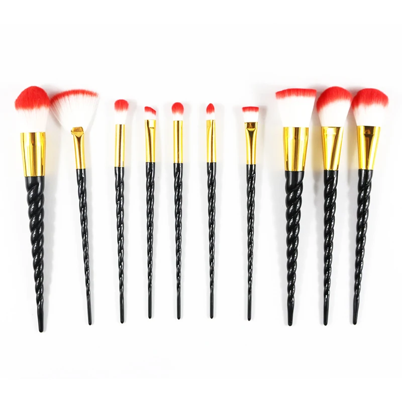 

10pcs make up brush pro amazing hair face brushes makeup unicorn set pincel duo fiber