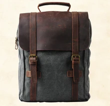 Cru De Mode Sac À Dos En Cuir militaire Toile sac à dos Hommes sac à dos femmes école sac à dos sac d’école bagpack sac à dos mochila