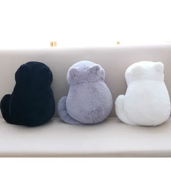 

Shadow Solid Color Cat Plush Cushions Pillow Back Comfortable Cushion Cat Shape Filled Animal Cushion Pillow Toys