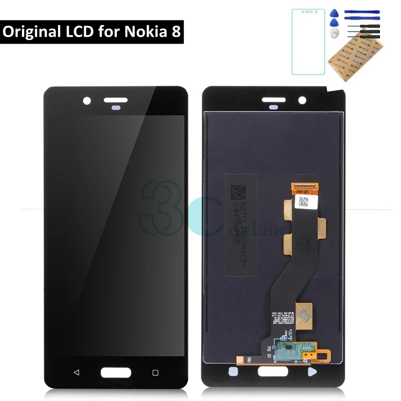 

Original For Nokia 8 LCD Display Touch Screen Panel Digitizer Assembly 5.3" for Nokia 8 LCD Replacement Repair Spare Parts Black