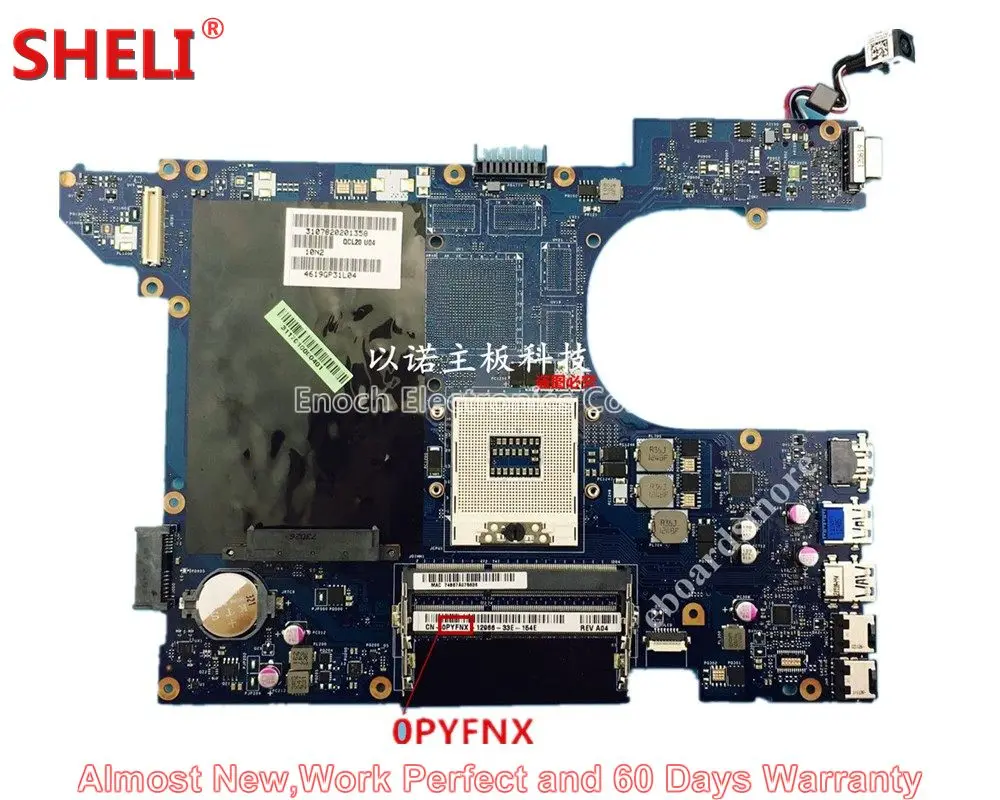 

SHELI For Dell Vostro 3560 V3560 Series Laptop Motherboard CN-0PYFNX PYFNX 0PYFNX QCL00 LA-8241P SLJ8C HM77 HD4000 Work Perfect