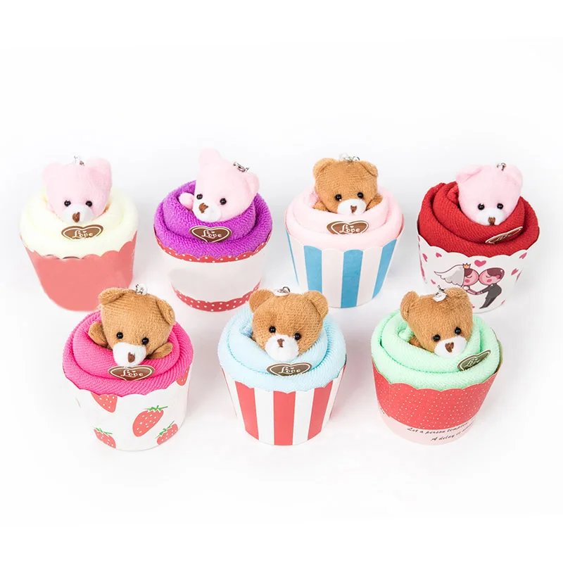 

1 Pcs Washcloth Towel Cake Shape Gift Soft for Wedding Birthday Party Couple Valentine's Day XHC88