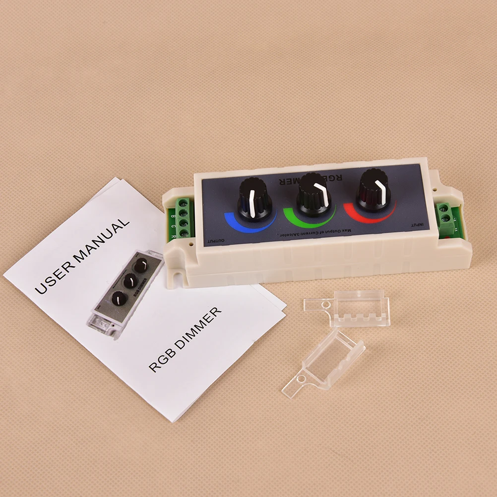 

AdjustableRGB Dimmer Stepless Switch LED Strip Lights Controller DC 12-24V Three Way Switch New