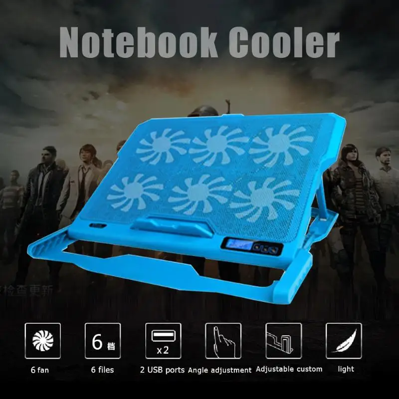 1 шт. ICE COOREL K6 2 USB игровой кулер для ноутбука 6 охлаждающий вентилятор портативный регулируемый держатель для ноутбука Подставка