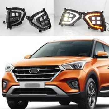 

CSCSNL 1set DRL LED Daytime Running Light fog lamp Indian version with yellow For Indian Hyundai Creta IX25 2017 2018 2019 2020