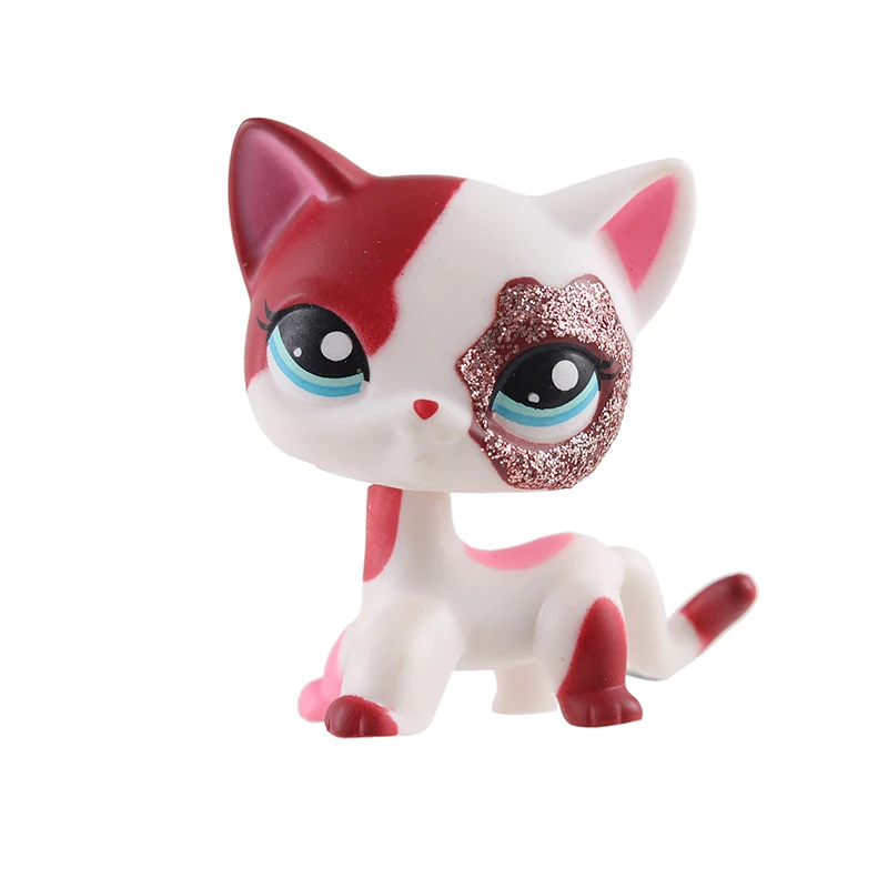 rare pet shop lps standing little short hair cat pink#2291 grey#5 black#994 old original pet toys kitten free shipping - Цвет: 38