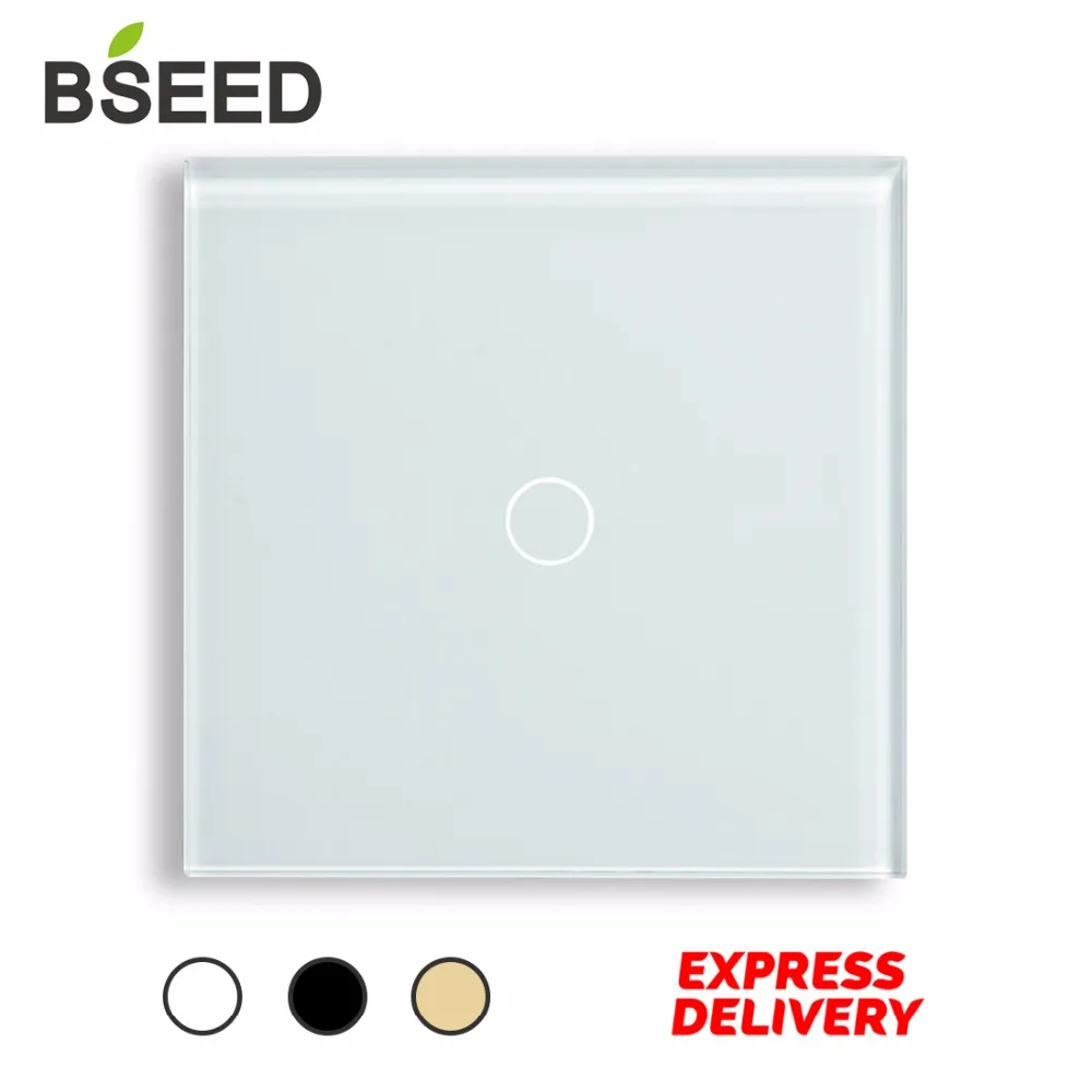 

Touch Switch 1 Gang 1 Way Wireless Touch Light Switch Wall Switch by BSEED Express Delivery 5 Years Warranty, White Black Gold