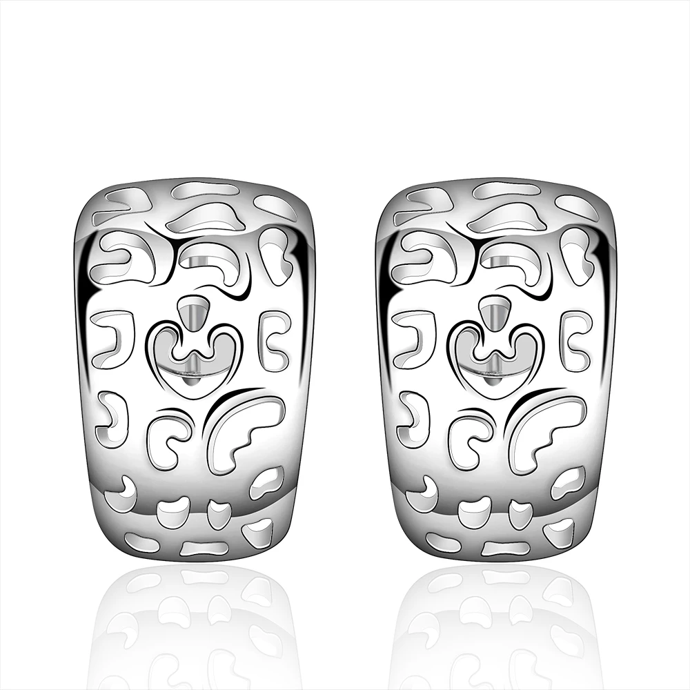 

2015 925 sterling silver half round around small white crystal stone bangle earring for women fine fashion trendy jewerly