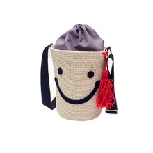 Spring And Summer Shoulder Bag Canvas Women Handbags Bucket Ladies Hand Bags Casual Big Female Smile Tote Bag For Ipad Bolsos
