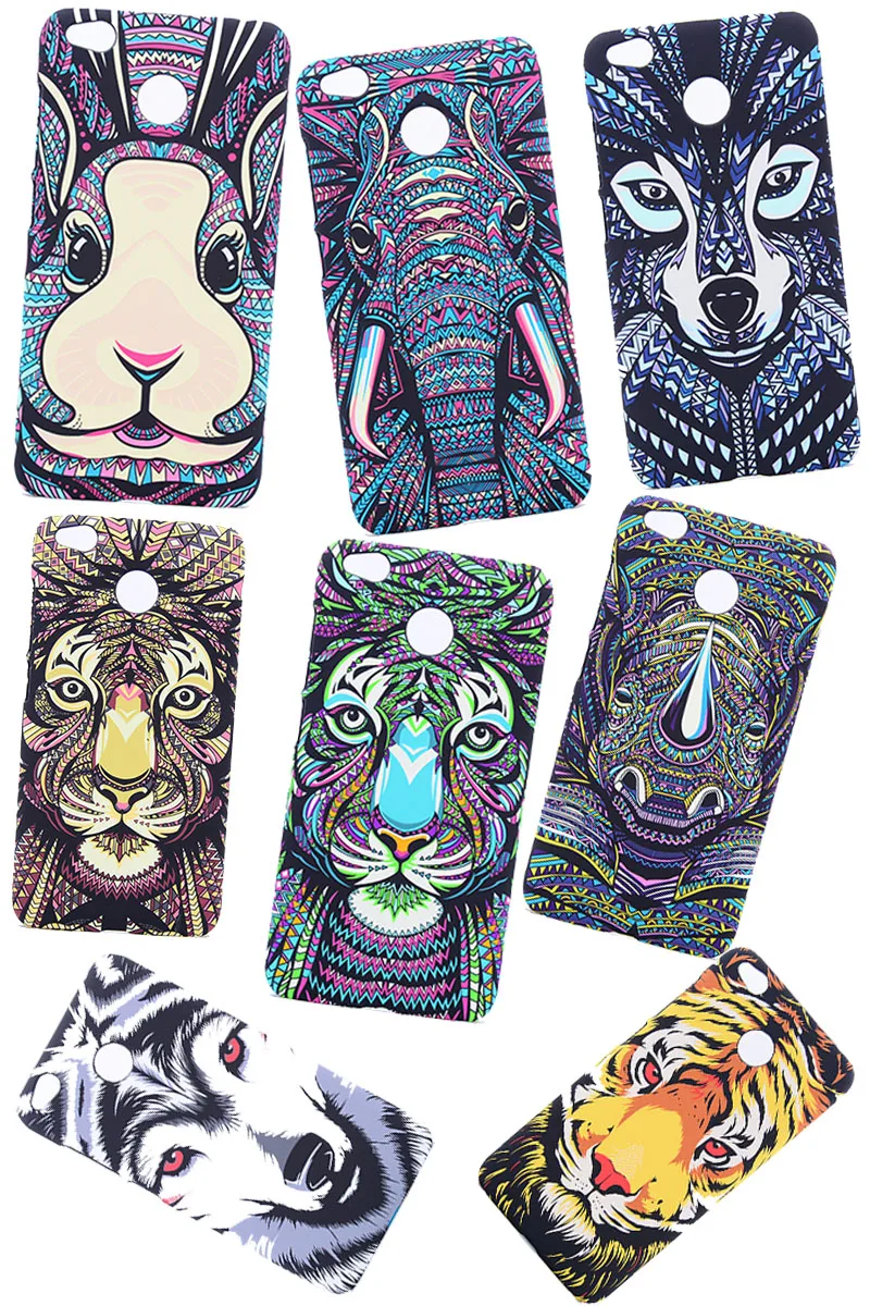 Luminous Aztec Animal Case for Xiaomi Redmi 4X Note 4X Cover Embossed Rabbit Wolf Elephant PC Funda Case For Redmi Pro Mi Mix 2  (1)