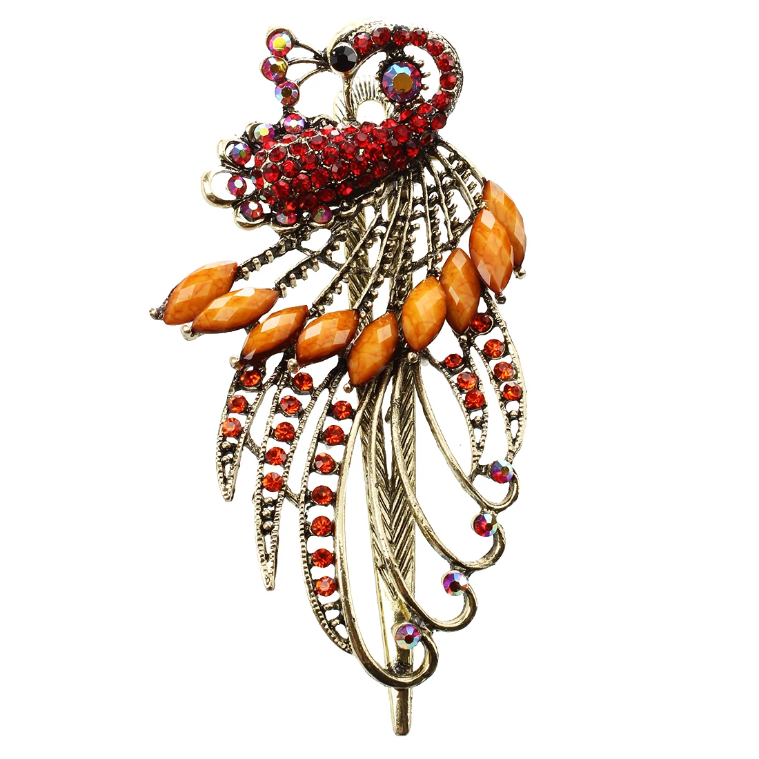 Lovely Vintage Jewelry Crystal Peacock Hair Clips for hair clip Beauty