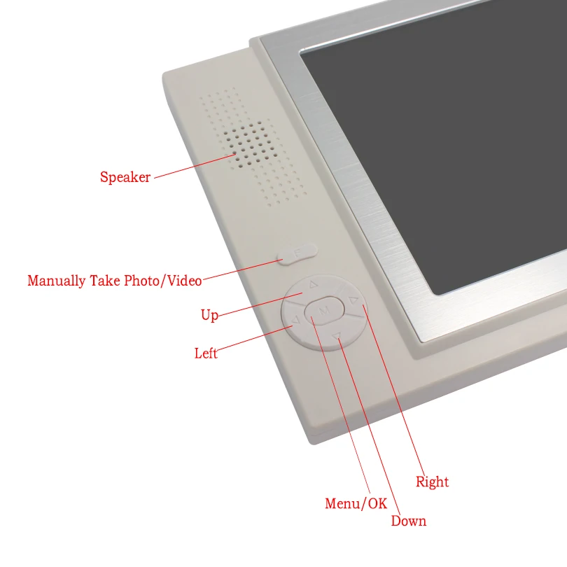 4 Fil Vidéo Türsprechanlage Avec 2 X 4/" Monitor et WLAN Blanc