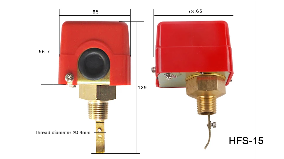 HFS-25 " AC220 3A воды/весло датчики потока Мужская резьба потока весло водяной насос переключатель потока HFS-20 3/4" HFS15 1/2"
