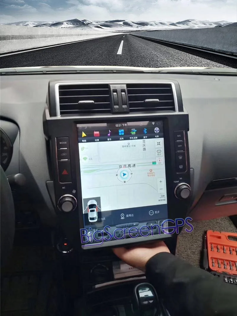 Excellent Android 8 Tesla style Car No DVD Player GPS Navigation For TOYOTA Land Cruiser Prado 150 2010-2013 headunit multimedia radio IPS 1