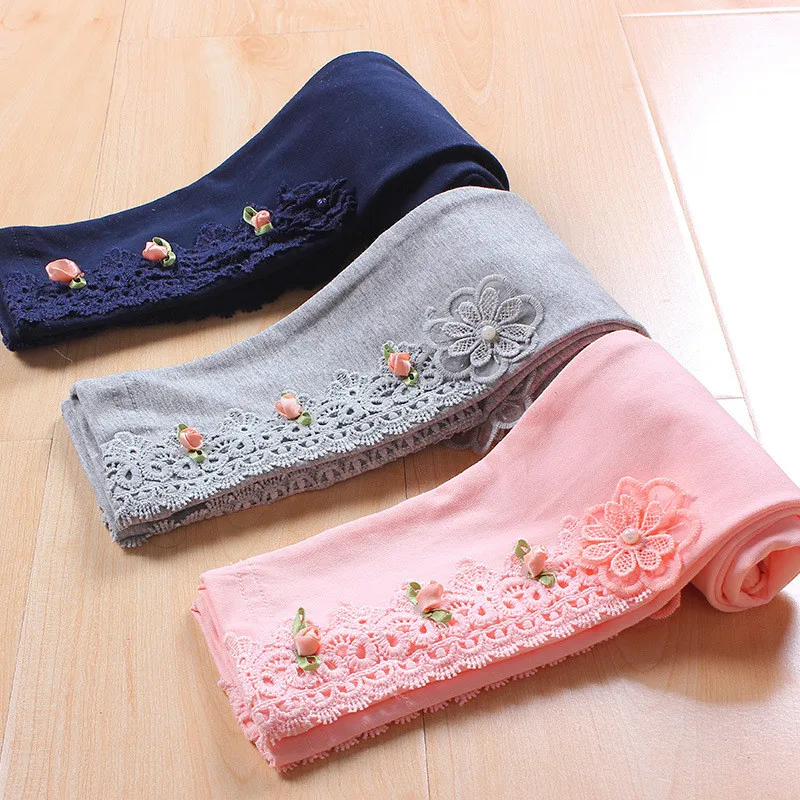 Girls Lace Cotton Flower Causal Princess Leggings For Children Infant Skinny Leggings Spring Summer Autumn 4-10 Years 2018 New Girls Lace Cotton Flower Causal Princess Leggings For Children Infant Skinny Leggings Spring Summer Autumn 4-10 Years 2018 New