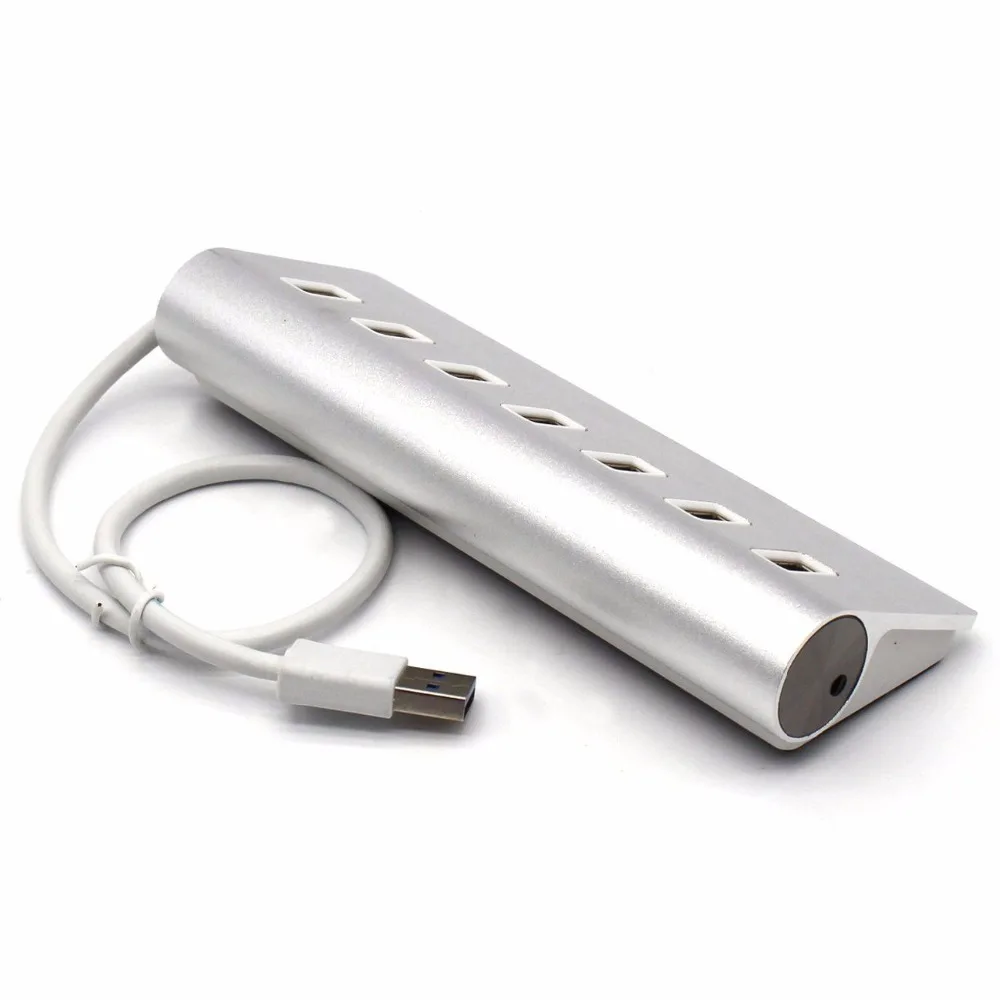 Portas de Alumínio Velocidade + Adaptador de Alimentação ac para pc Alta Laptop Mac Eua ue ru Plug Hub Usb 3.0 7 5gbps 7 Computador e Escritório
