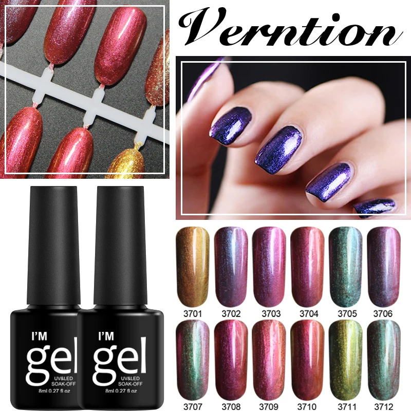 

Verntion Personal Hygiene Varnish Enamel Manicure Cat's Eye Magnet UV Magnetic Gel Polish Varnish Chameleon Nail Top Coat