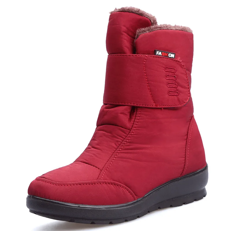 EXCARGO/обувь; размер 42; женские зимние ботинки; Новинка года; зимние ботинки; женские ботильоны; теплая зимняя обувь с Плюшевым Мехом; водонепроницаемые зимние ботинки - Цвет: Красный