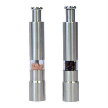 

2pcs Pepper Grinder Set Manual Stainless Steel Salt and Black Pepper Mill Home Kitchen Seasoning Grinding Cooking BBQ Tools