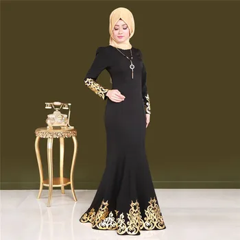 

Casual Muslim Bronzing Arabian Long Robe Dress Abaya Loose Gown Middle East Moroccan Prayer Service Ramadan Islamic Clothing New