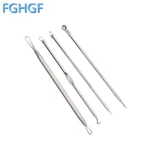 4 шт./партия комплект для черных точек угревая сыпь экстрактор для удаления косметических игл из нержавеющей стали